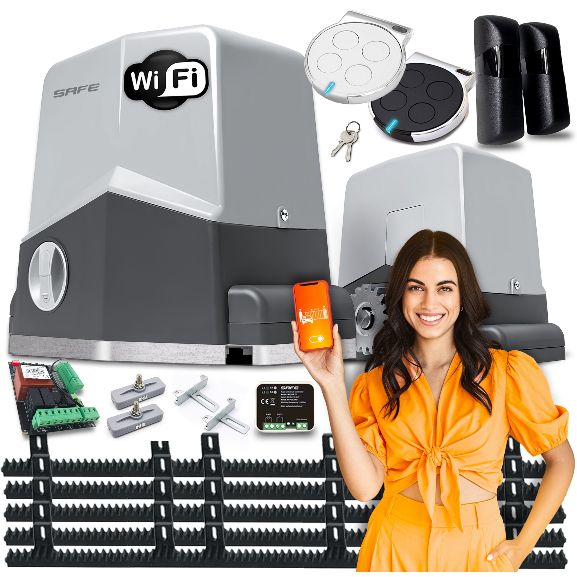 Set Pohon Pro Posuvnou Bránu Pohon dálkové ovládání 600 kg Wifi automatová lišta