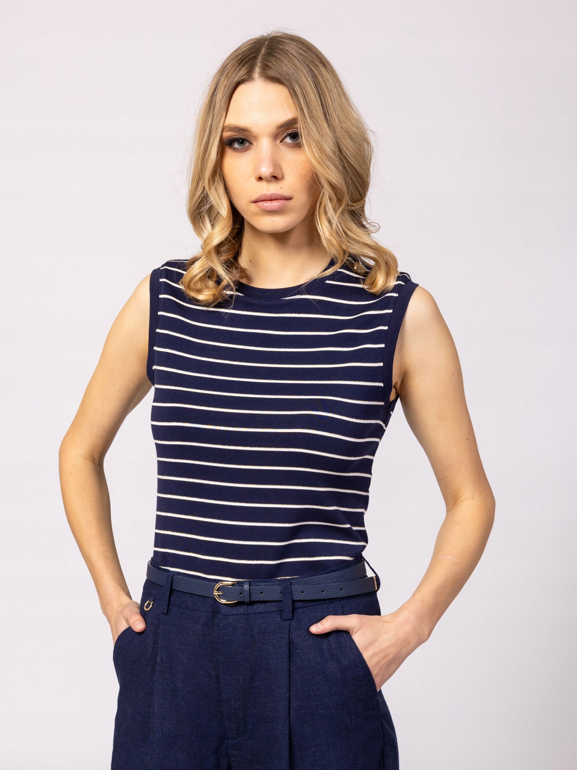 Tričko top bez rukávů Heavy Tools Berta tmavě modrá M