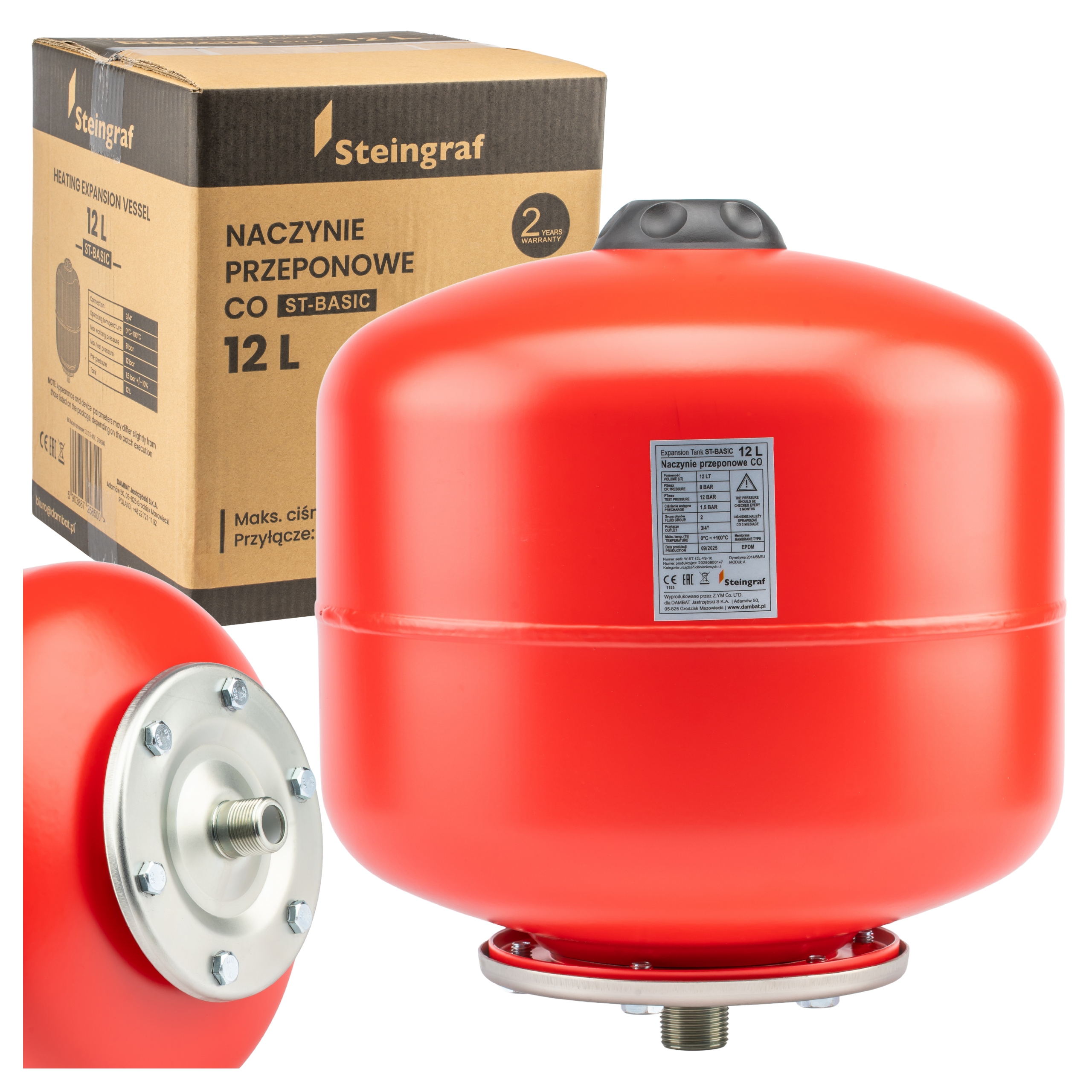 Naczynie Naczynko Przeponowe Wzbiorcze 12L Zbiornik Do Instalacji C.o.