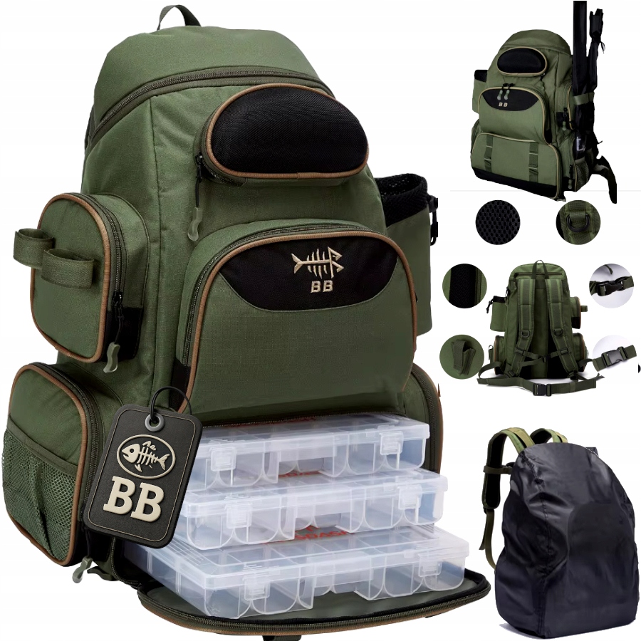 Plecak Wędkarski Best Baits Torba Wędkarska Pokrowiec Na Ryby Wędkarstwo Bb