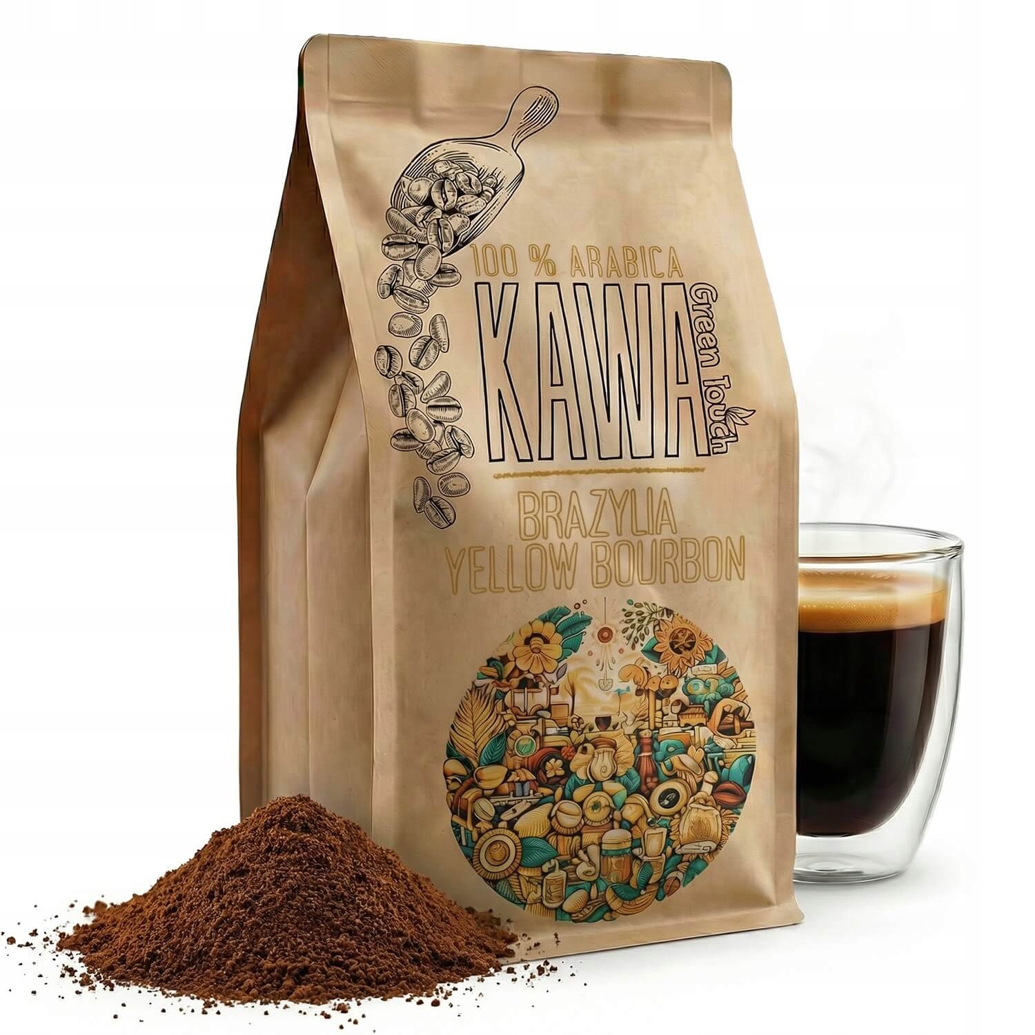 Kawa mielona Brazylia Yellow Bourbon 100% arabica 1 kg Green Touch