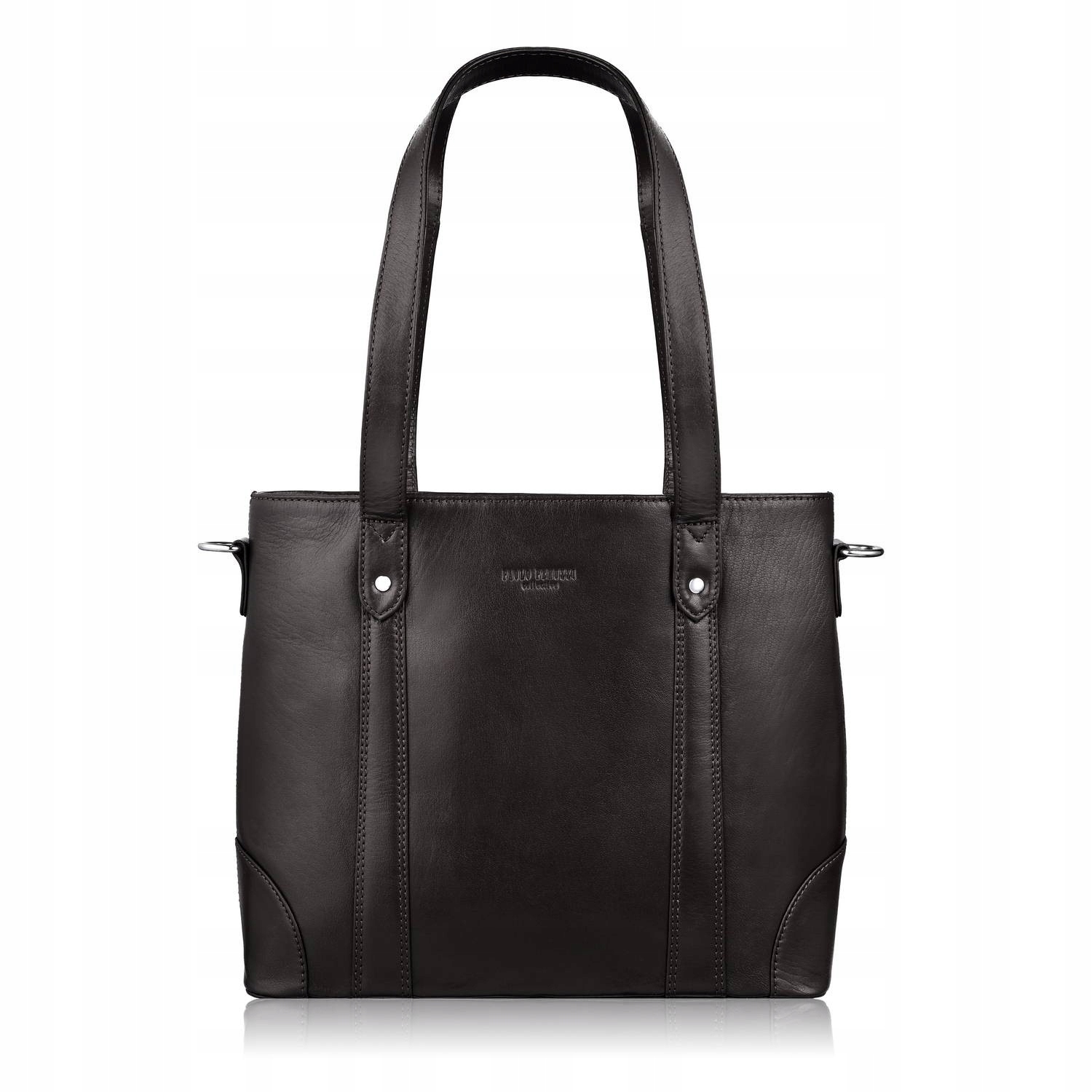 Dámská kožená kabelka přes rameno hnědá prostorná shopper bag Paolo Peruzzi