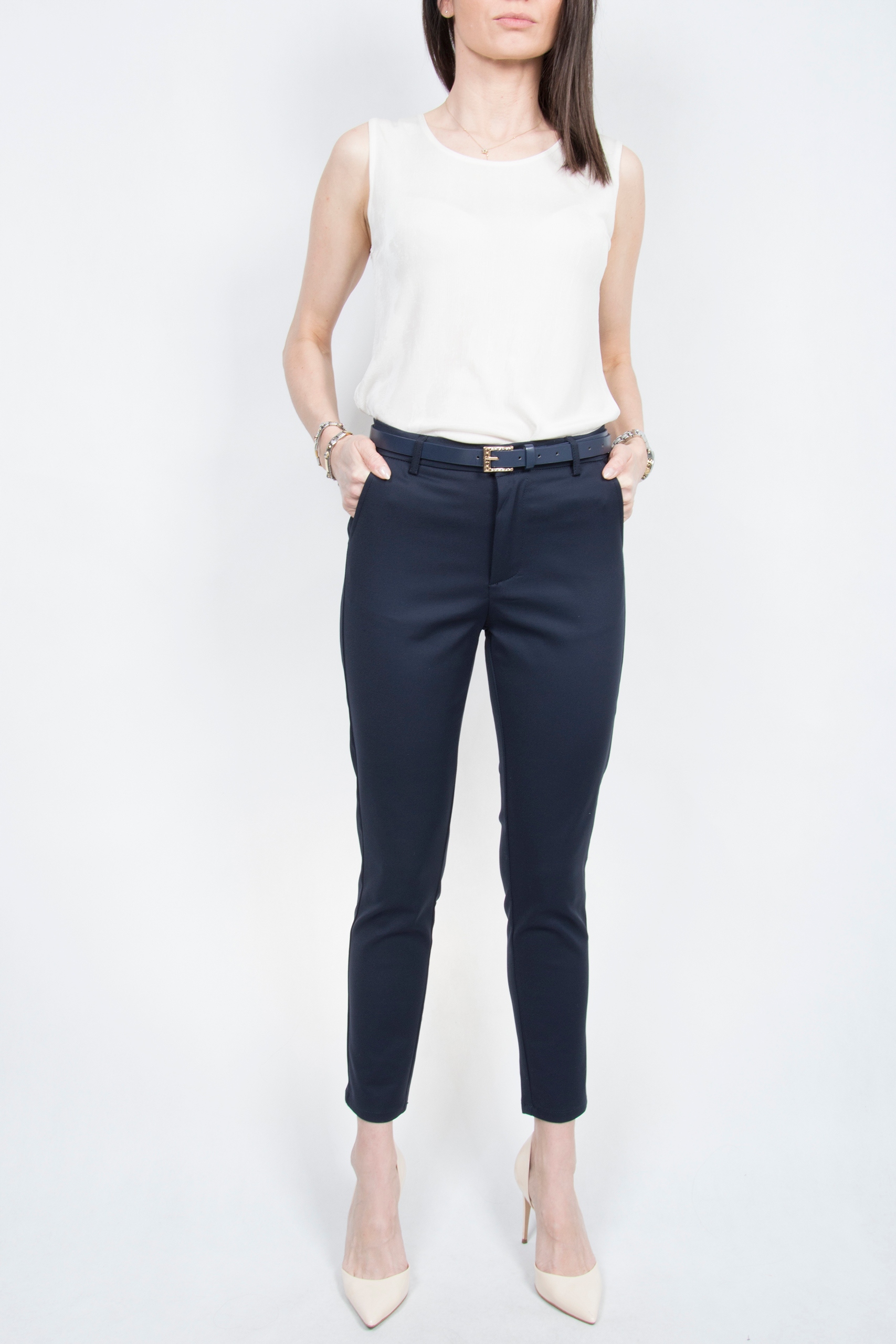 #GL ELEGANCKIE SPODNIE CYGARETKI Push-up roz.44 Wzór dominujący bez wzoru