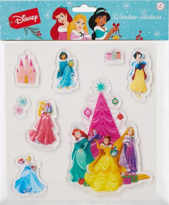 

Naklejki świąteczne żelowe na okno Princess 8 szt.