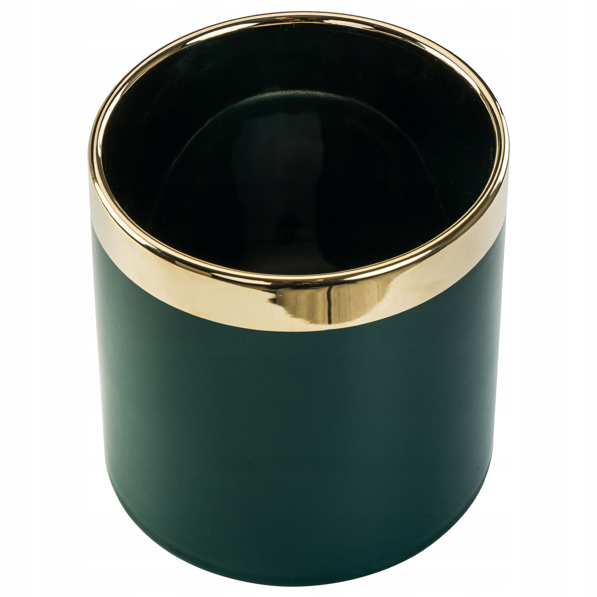 Doniczka Osłonka Zieleń Butelkowa Glamour 13x14cm Materiał wykonania ceramika