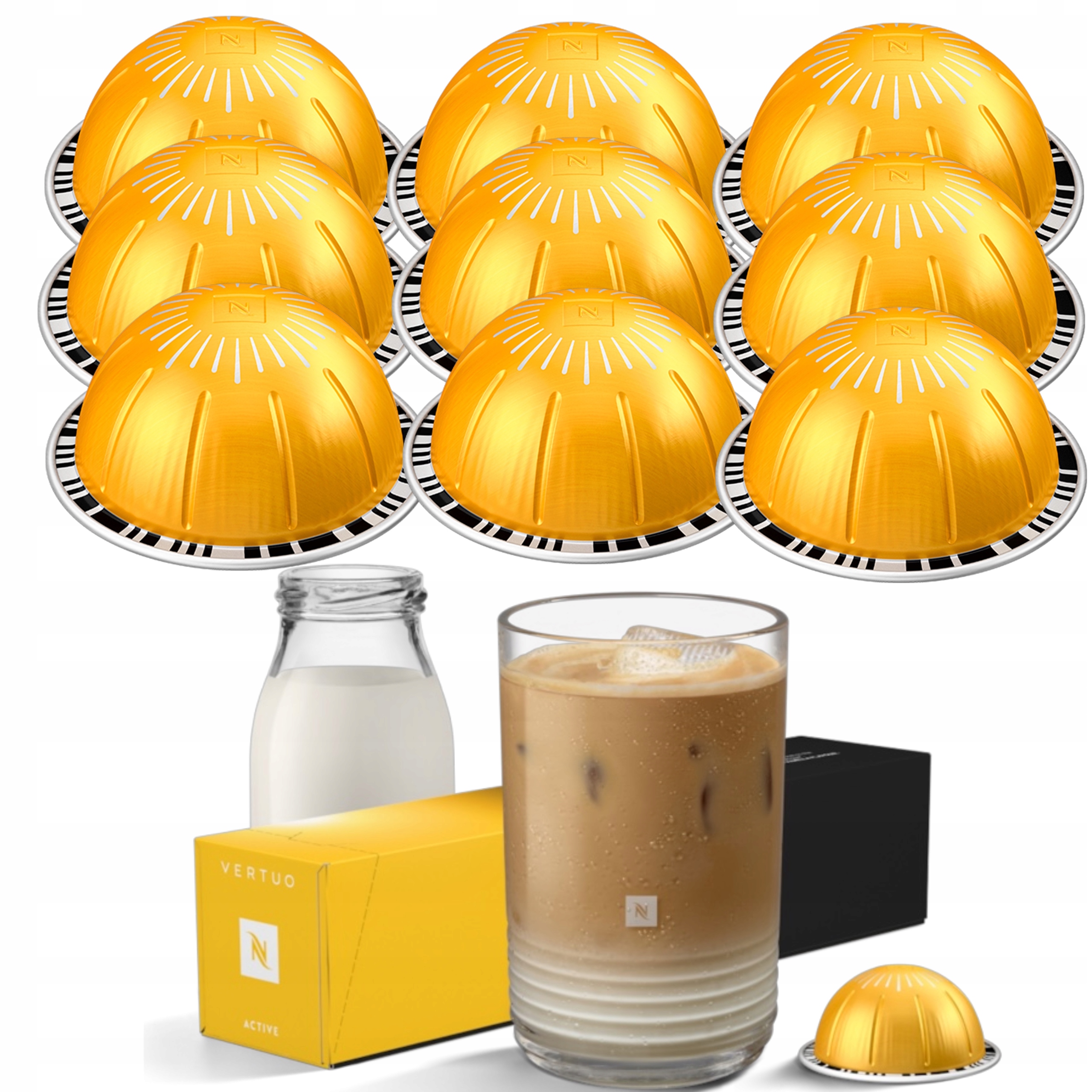 Levně Kapsle Pro Nespresso Vertuo Active 80ML Double Espresso Vanilka Mandlová