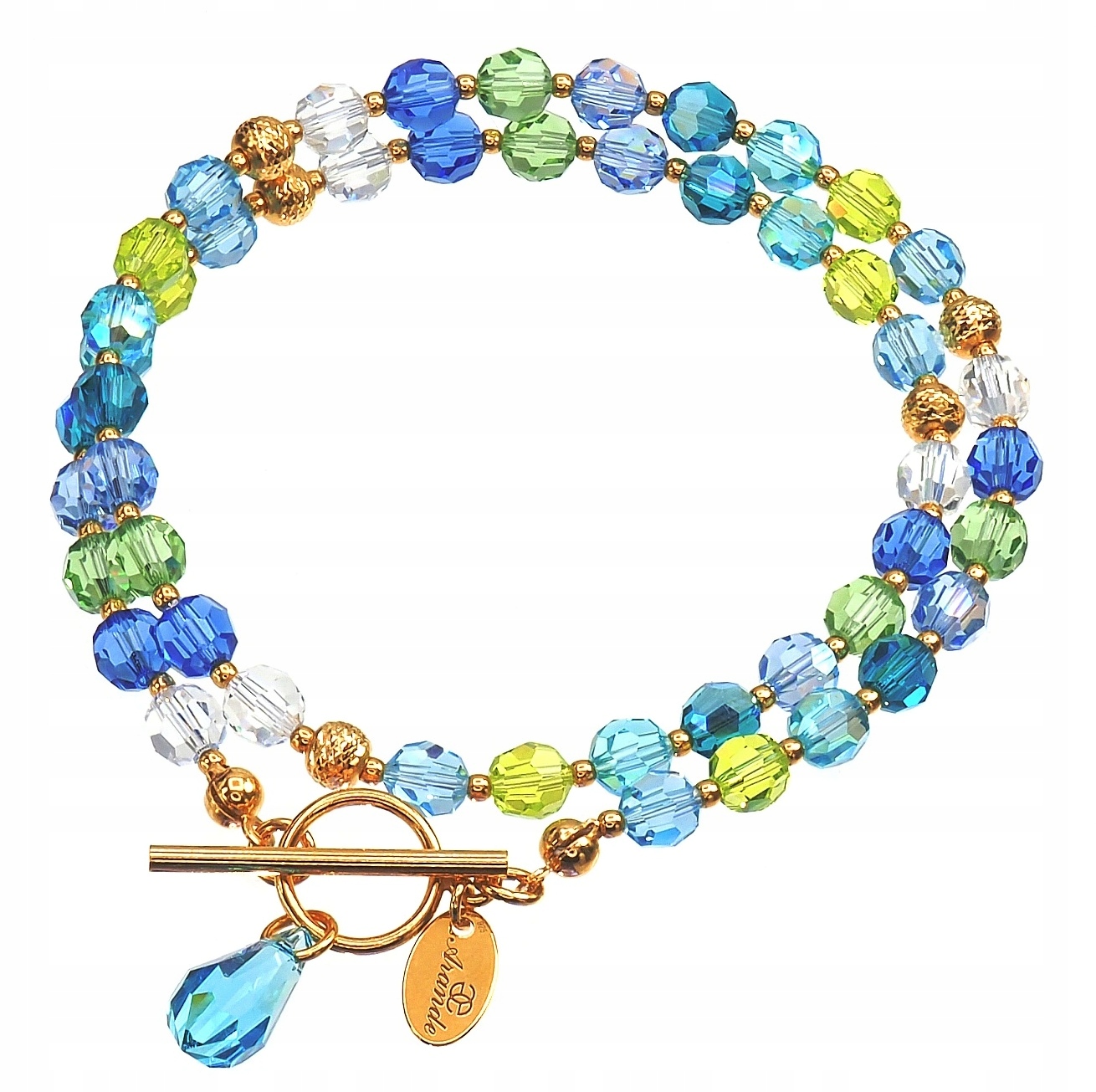 Krystaly Nádherný náhrdelník Crystals Ocean Spring Zlaté Stříbro