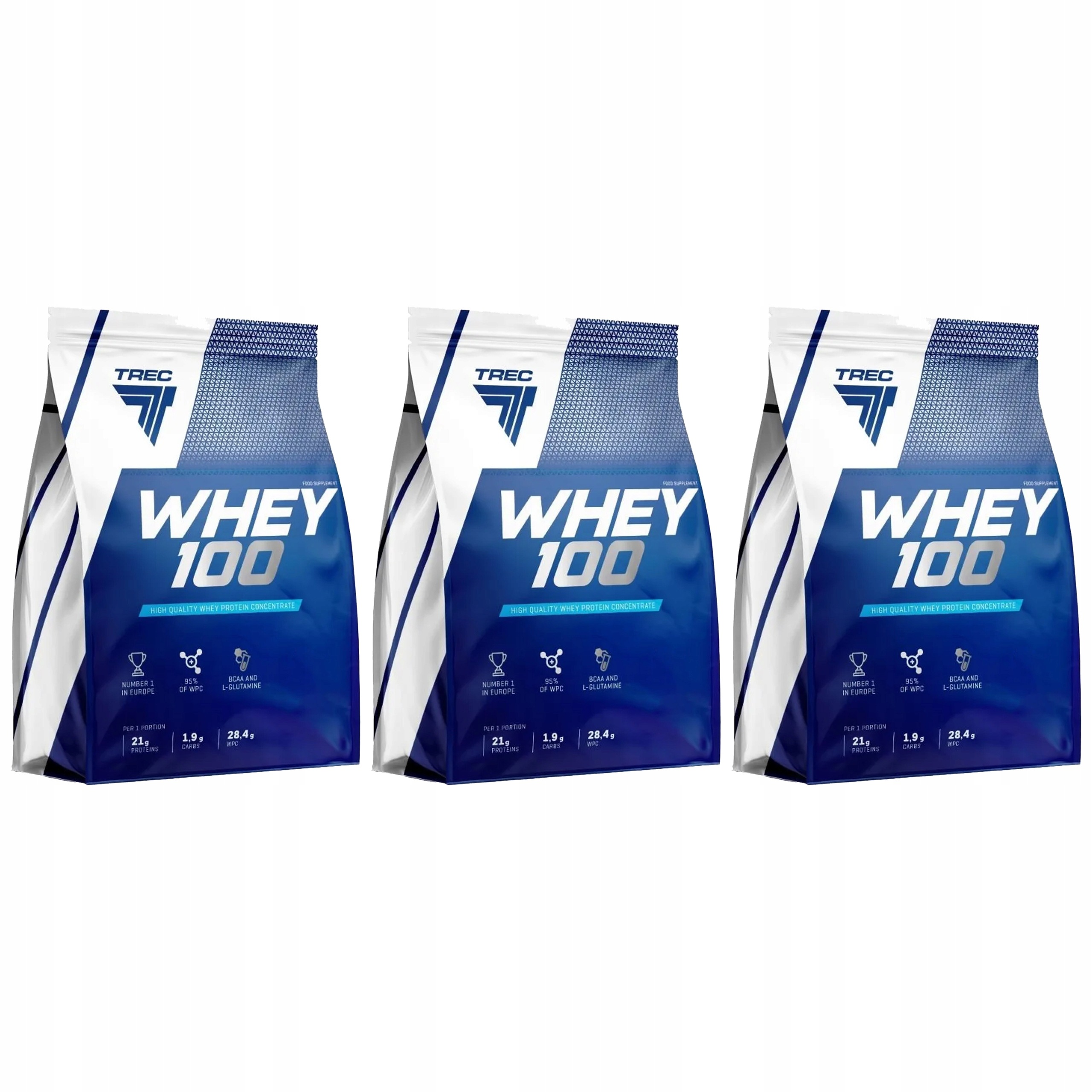 3x Syrovátkový Protein Whey 100 Koncentrát Wpc 2275g Svalová Hmota Trec
