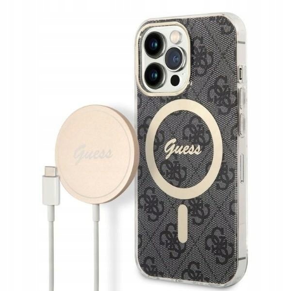 Zestaw Guess GUBPP13XH4EACSK Case+ Charger iPhone 13 Pro Max czarny/black h