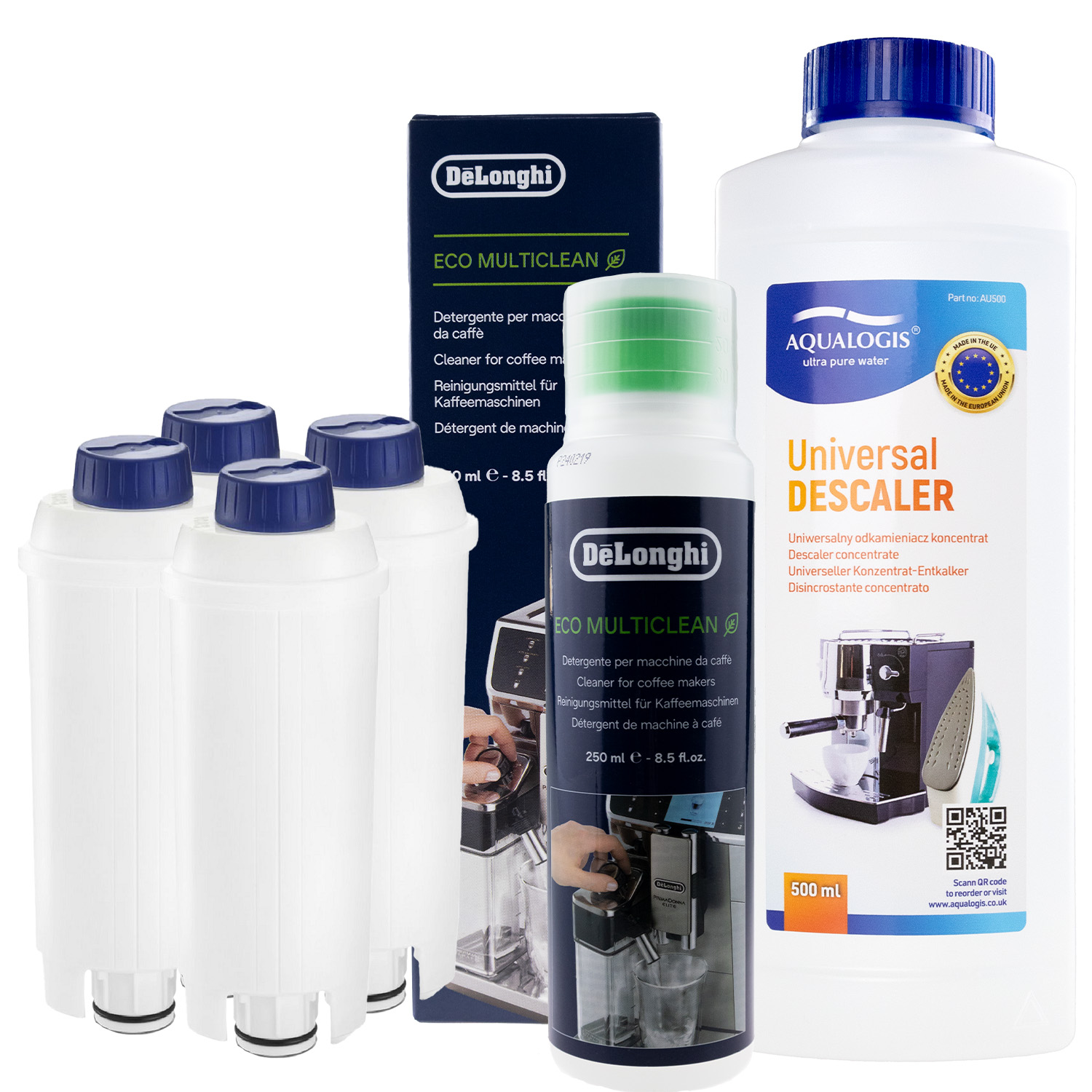 4x Filtr do kávovaru Delonghi AL-S002 MultiClean DLSC550 UniDec 500 ml