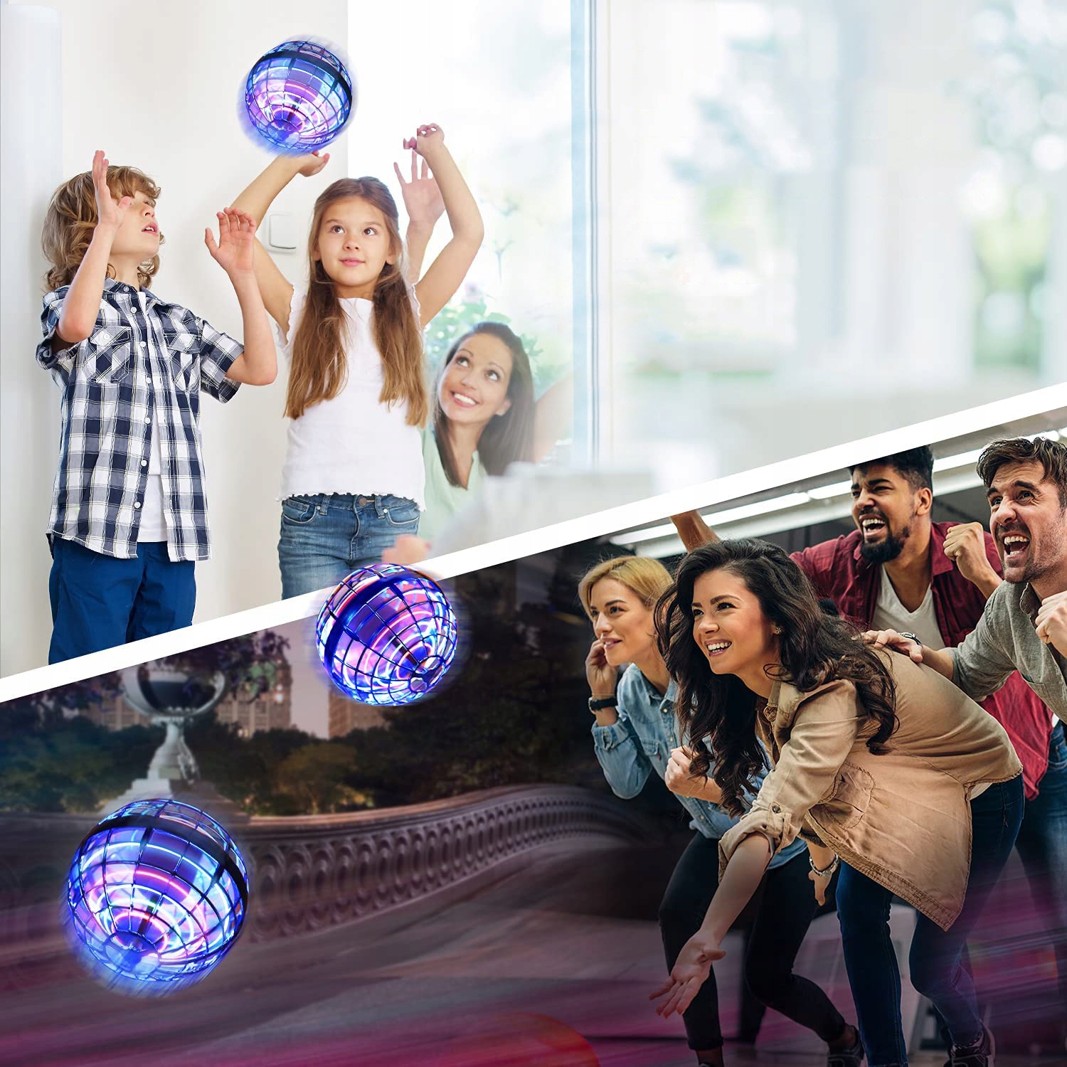 LATAJĄCA KULA BOOMERANG SPINNER FIDGET SPINNER LED Materiał metal