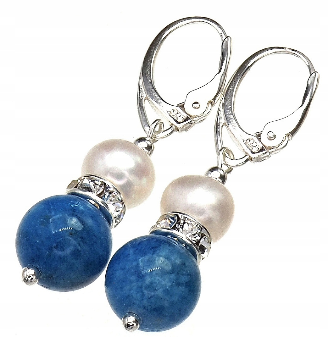 Apatit Perly Krystaly Výjimečné Náušnice Stříbro