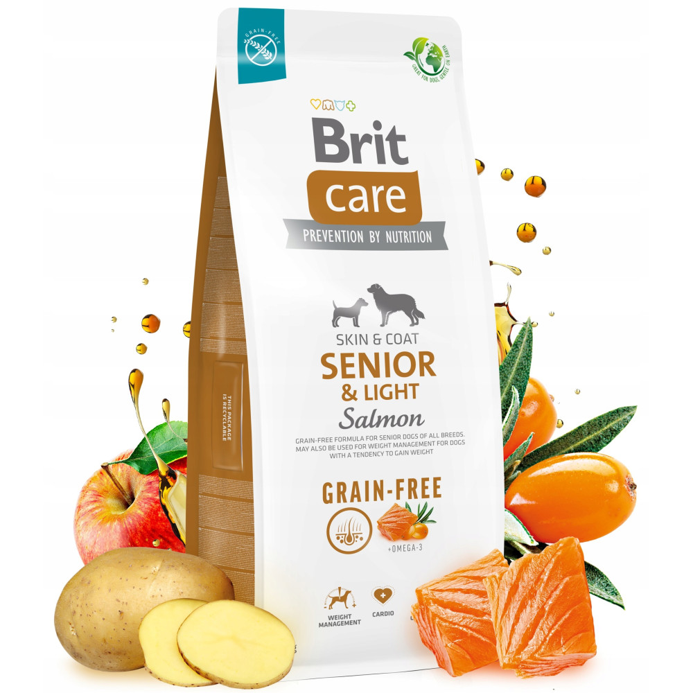 Brit Care Suché krmivo pro psy Dog Grain-Free Senior&Light Salmon 12 kg