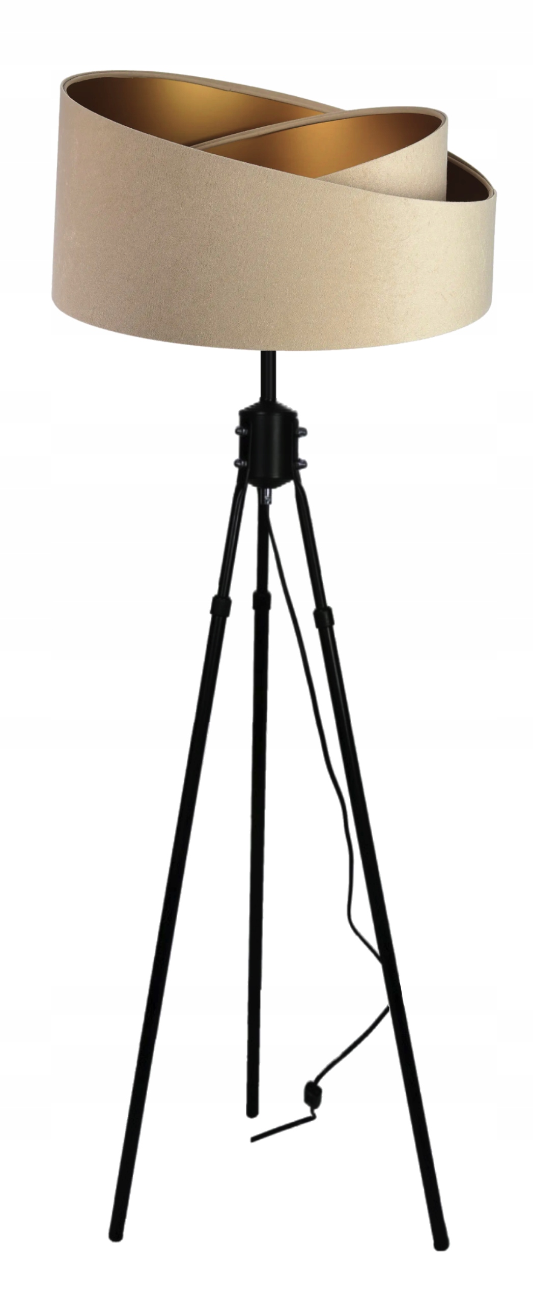LAMPA STOJĄCA PODŁOGOWA TRÓJNÓG LED ABAŻUR WELUR