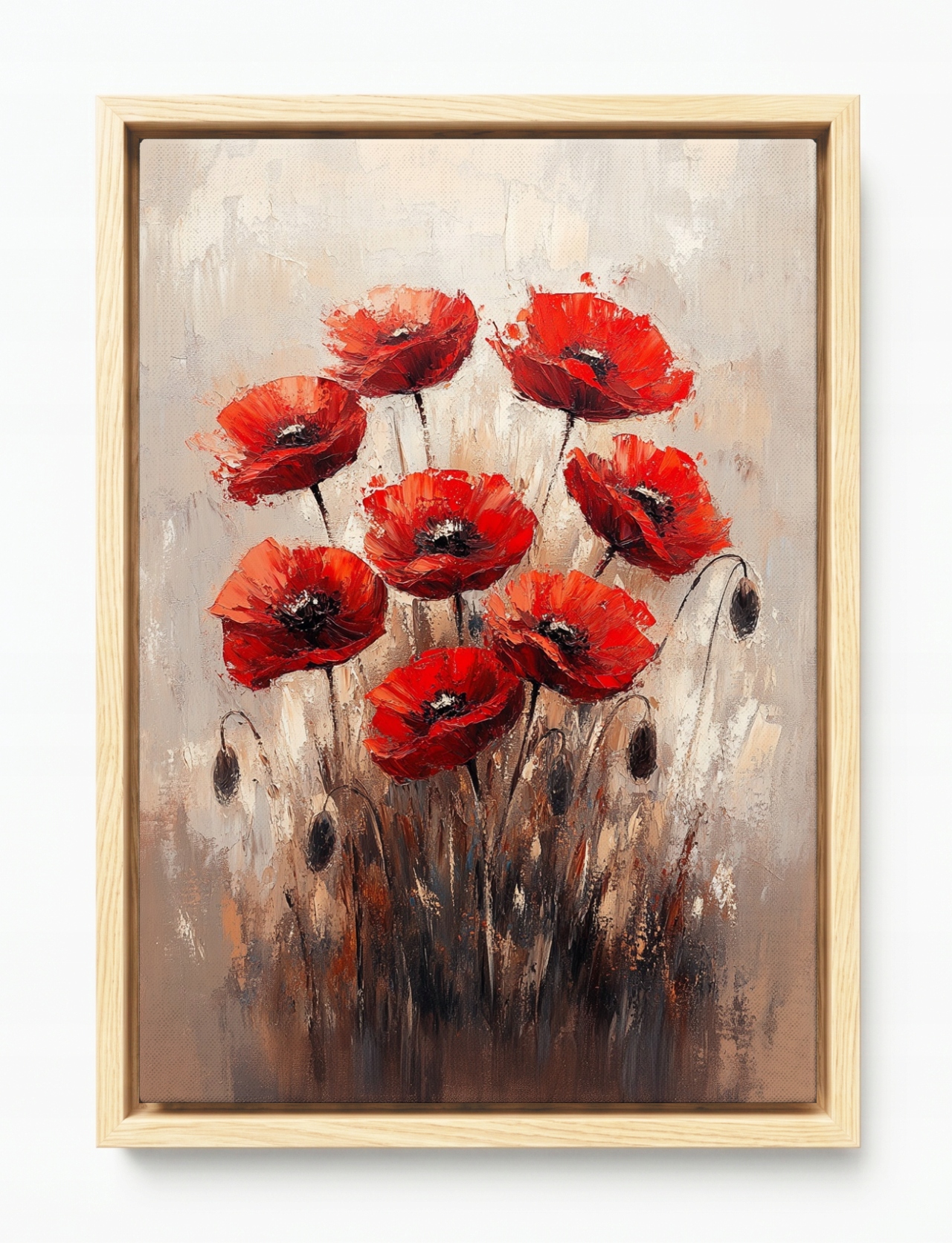 Obraz Rám Americká Krabička Příroda Květiny Červené Máky Pole 40x60