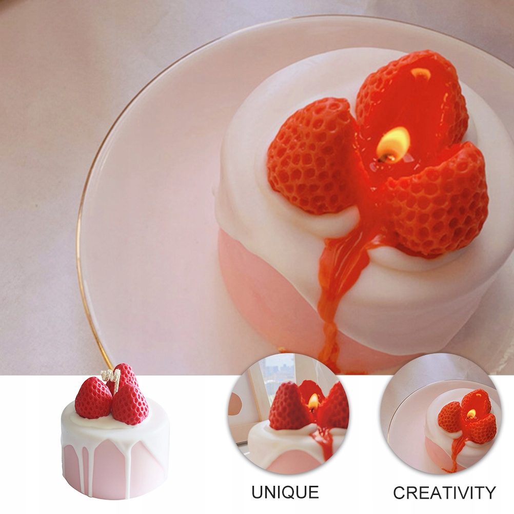 ŚWIECE KREMOWE DEKORACYJNE TRUSKAWKOWE Marka bez marki