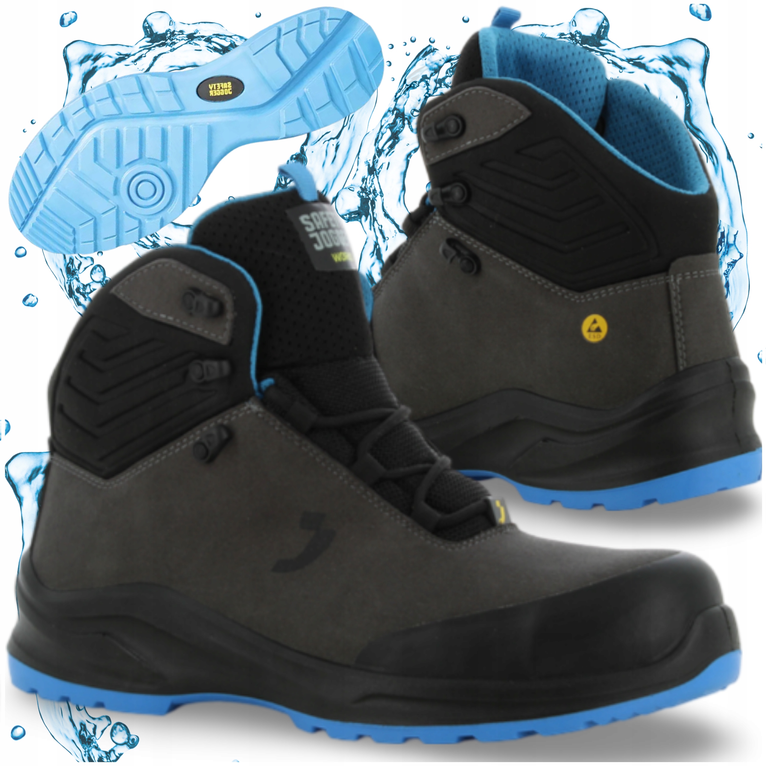 Buty Robocze Wysokie Trzewiki Wodoodporne Oddychające Lekkie Bhp 37