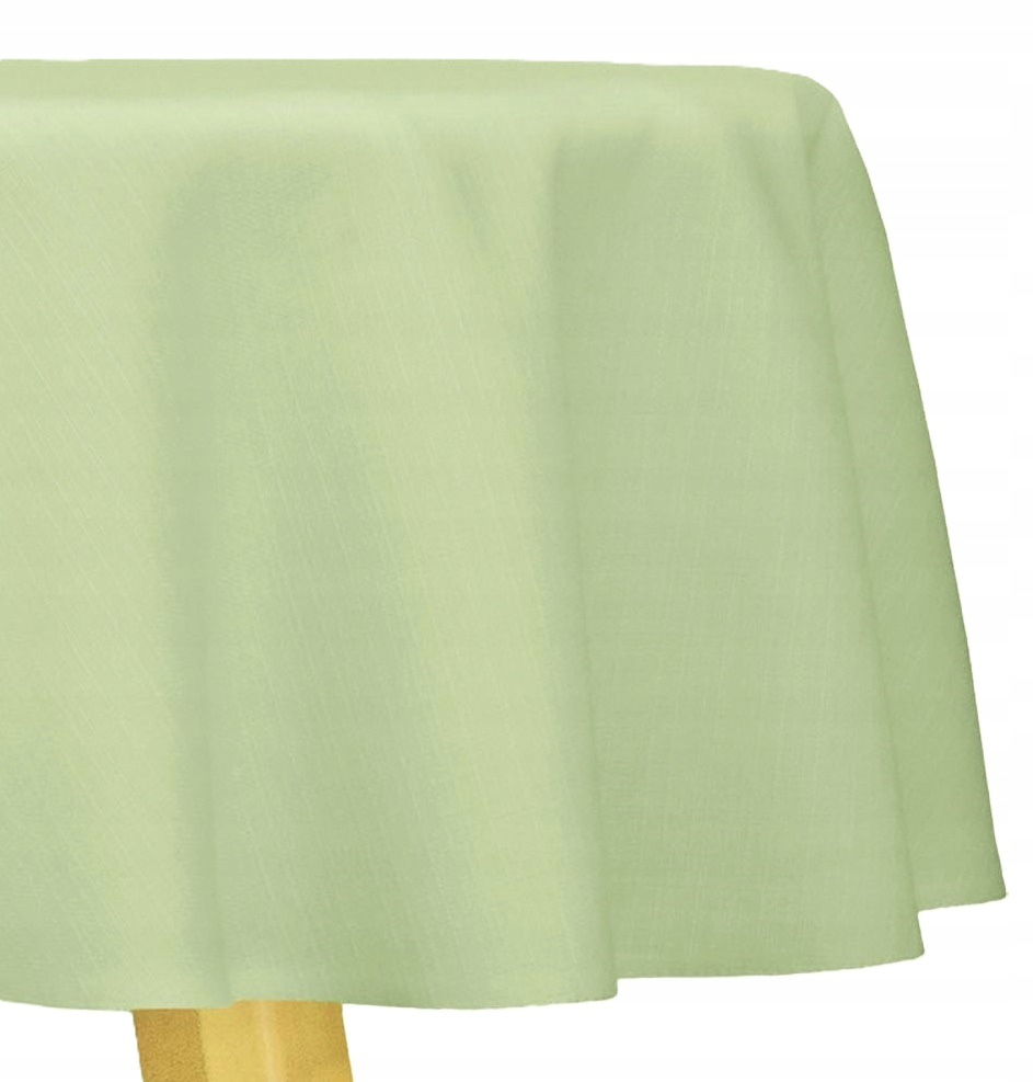 Obrus Plamoodporny okrągły Bawełna Koło Ø140cm Az-086 Topaz Jasno-zielony