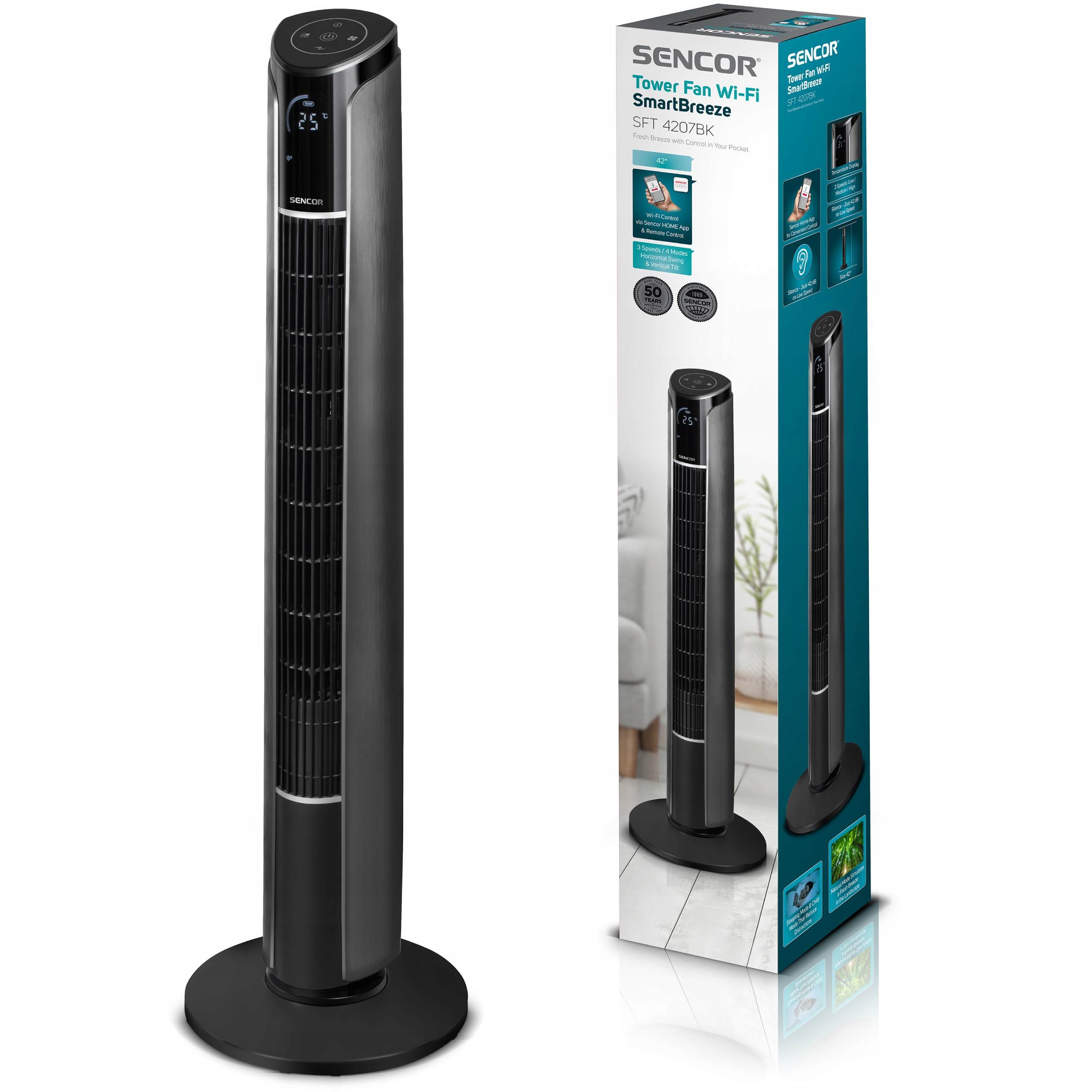 

Wentylator Kolumnowy Sencor Sft 4207BK Wi-Fi 45W