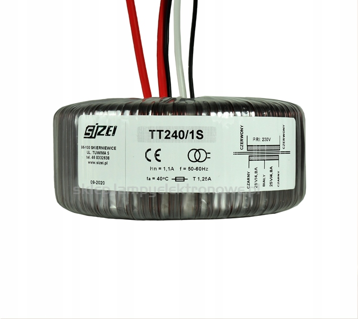TT240/1/S Toroidní síťový transformátor Sizei 25V 0 -25V 4,8A