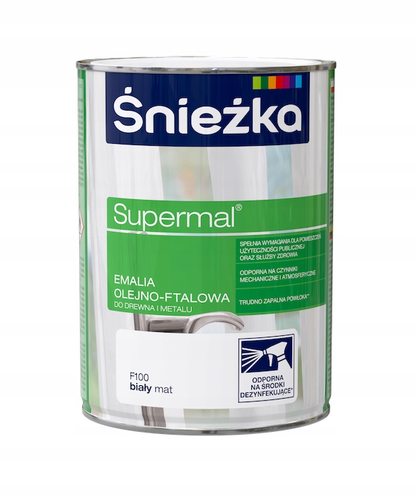 Śnieżka Supermal olejno-ftalowa 800ml Biała, Matowa