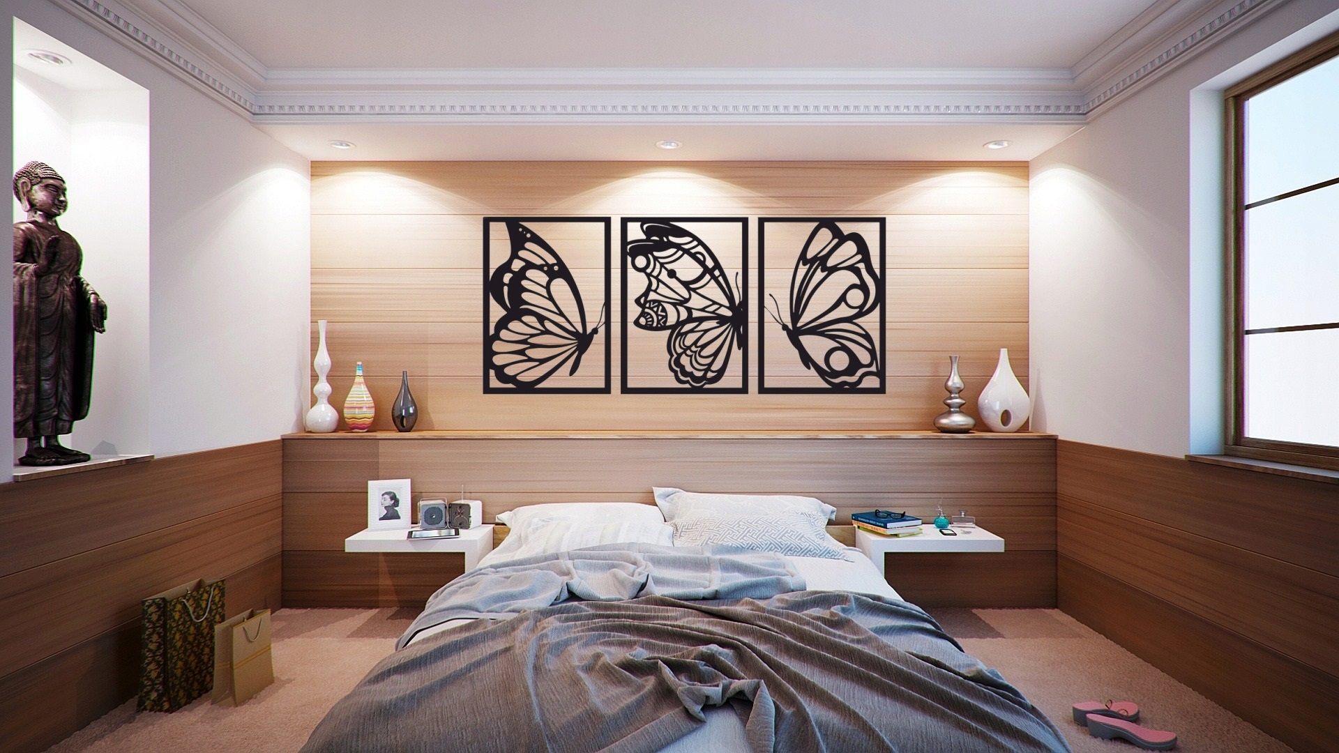Obraz AŻUROWY Obrazy do salonu dekoracje scienne tryptyk Panele 3D 95cm EAN (GTIN) 5905178311581