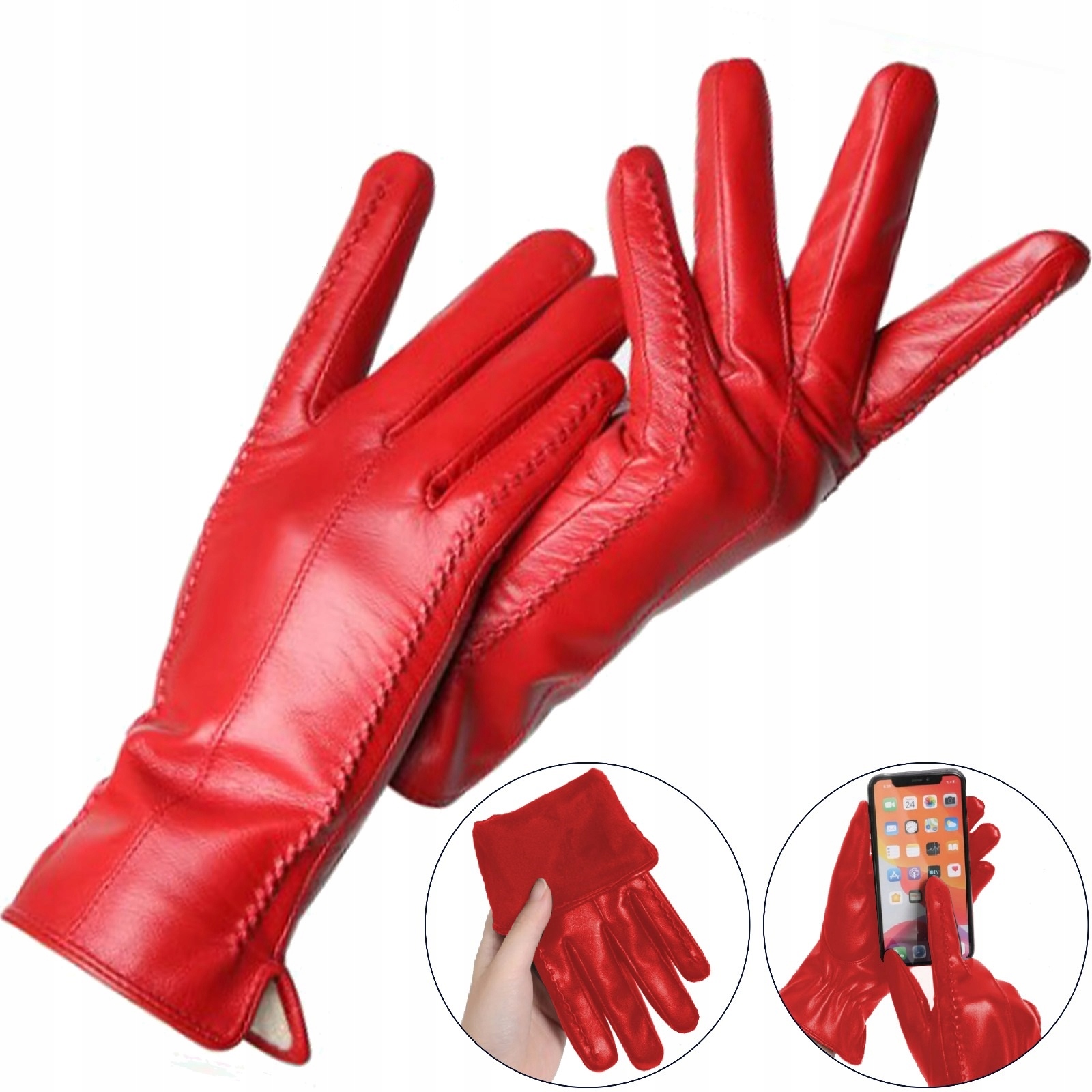 RĘKAWICZKI DAMSKIE OCIEPLANE ZIMOWE SCREEN TOUCH DO TELEFONU PREZENT KOLORY Materiał dominujący inny