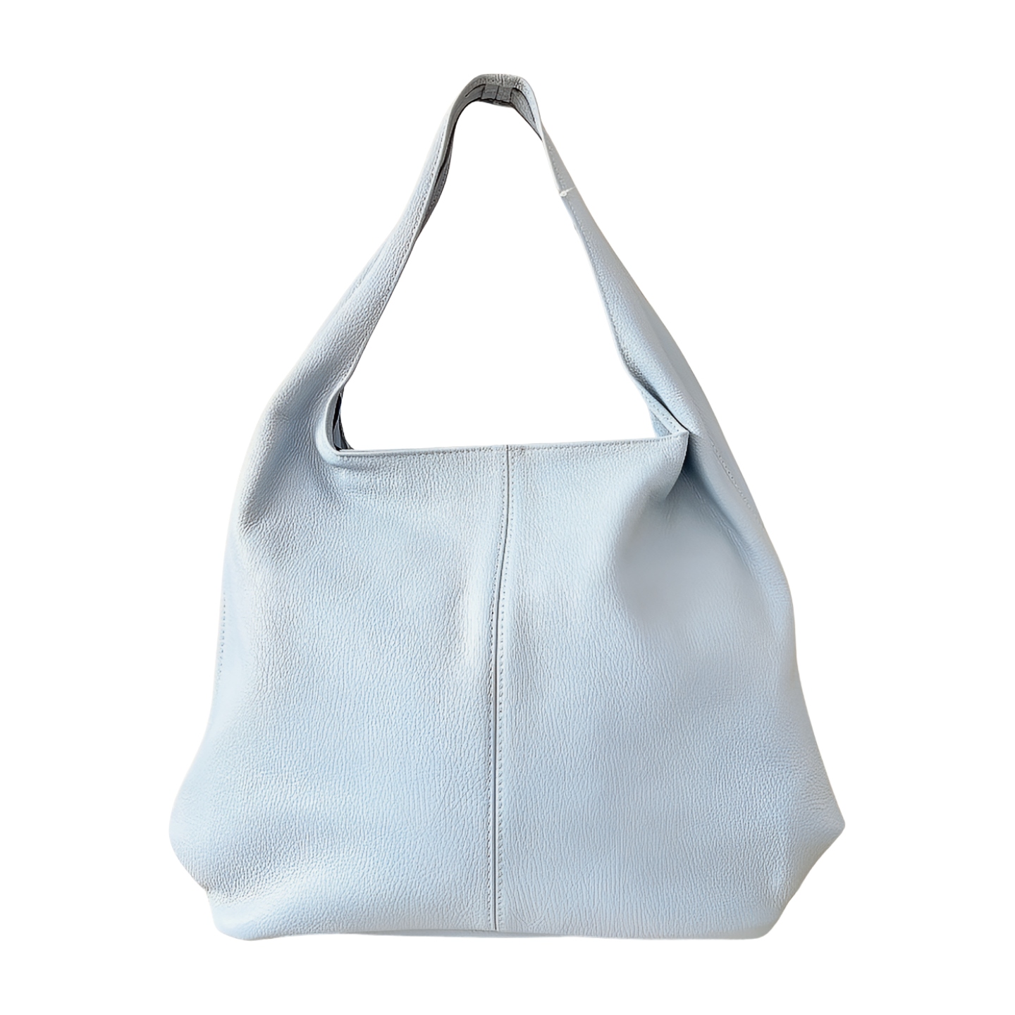 Laura Biaggi kožená taška na rameno, světle modrá
