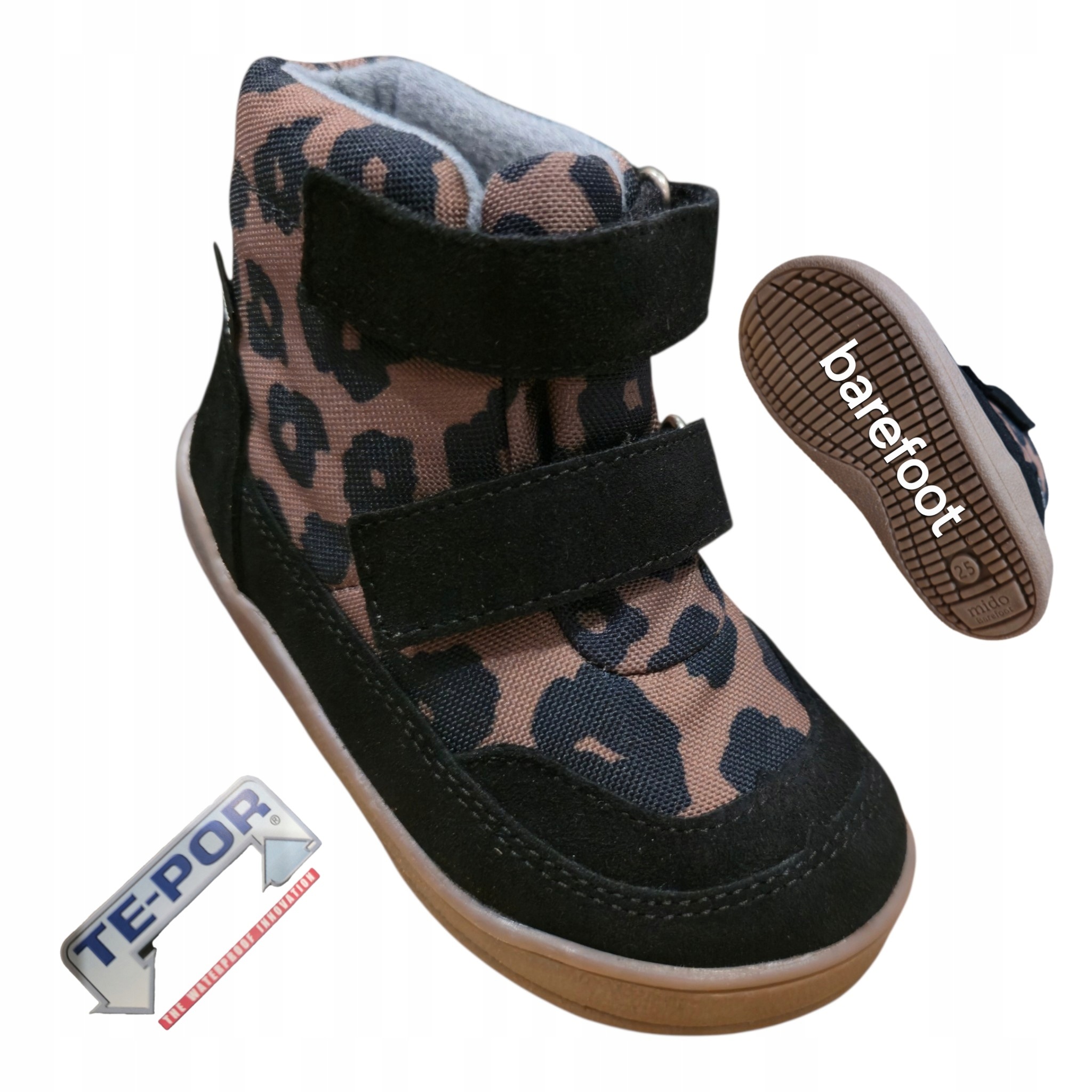 Mido 72-06 Trzewiki Skórzane Barefoot Buty Z Membraną Te-por Panterka 29