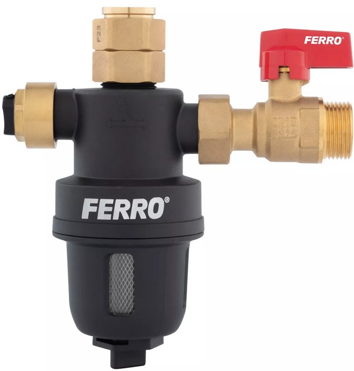 Magnetický odlučovač nečistot 3/4" s kulovým ventilem 3/4" Ferro