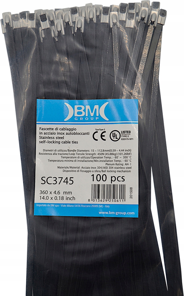 OPASKI METALOWE STALOWE POWLEKANE 360x4,6 MM 100SZ Rodzaj opaska zaciskowa