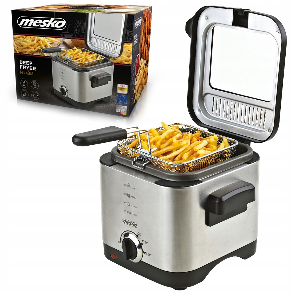 Mini olejová fritéza pro dům 1.5L Silná 900W ocelová pojistka
