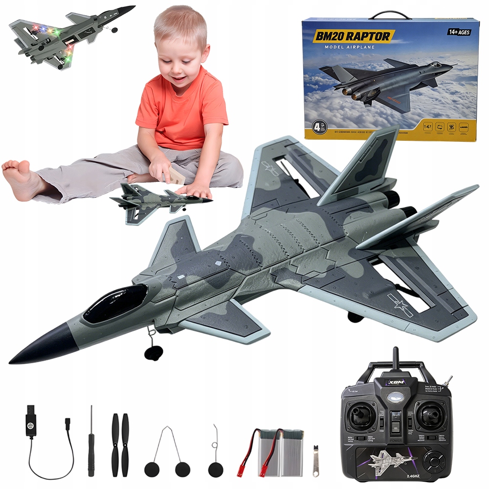 Rc letadlo Stíhačka Rc Letadlo pro chlapce 1:72 1:72 Rc s dálkovým ovládáním 2.4 GHz