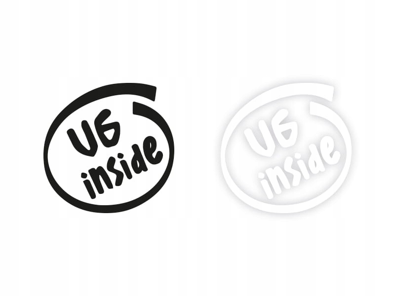 V6 inside - Naklejka na samochód na auto KOLOR