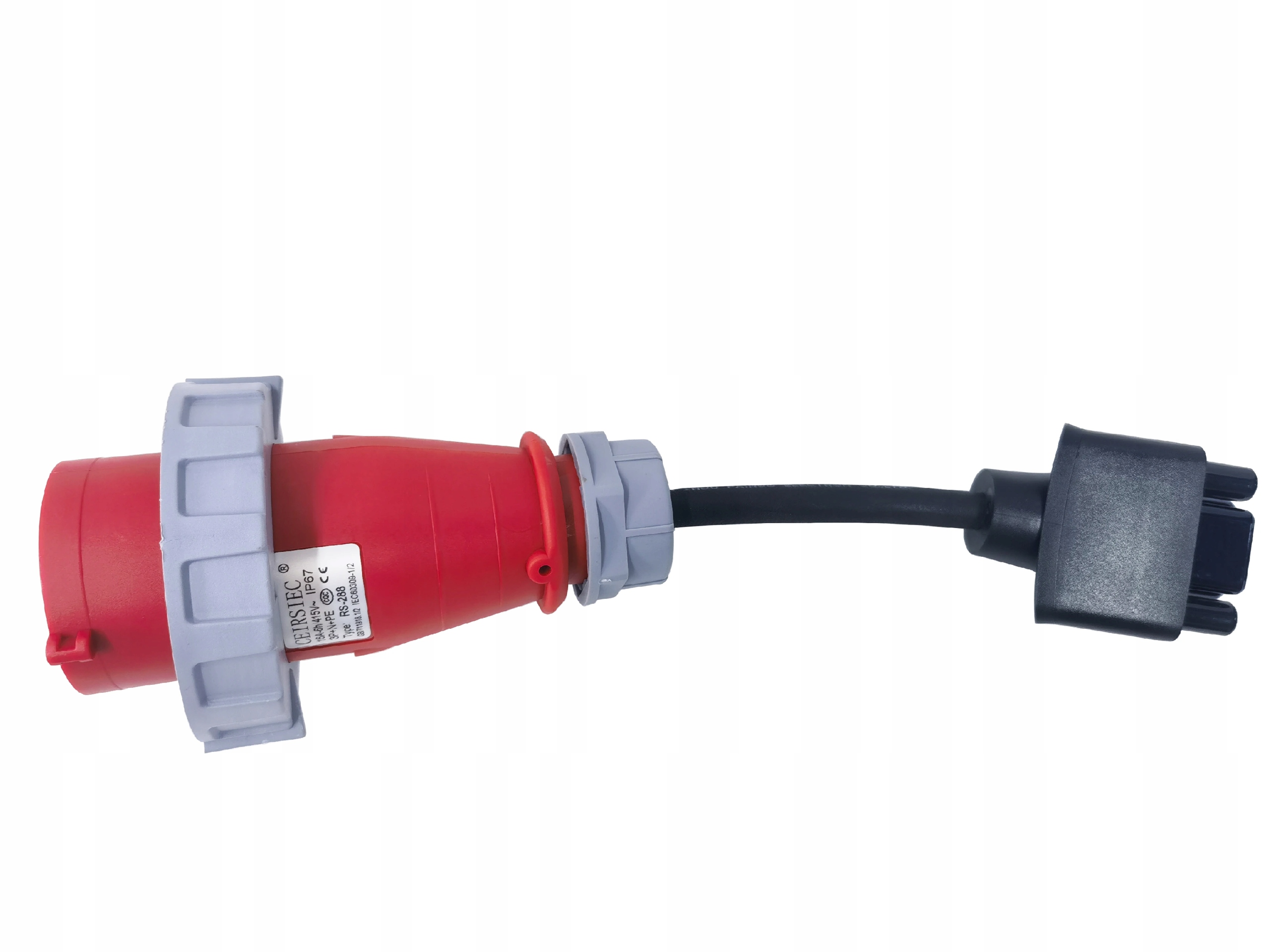 Teslá Gen 2 Nema adaptér Elvix TS-3P16-CEE 11KW Červený