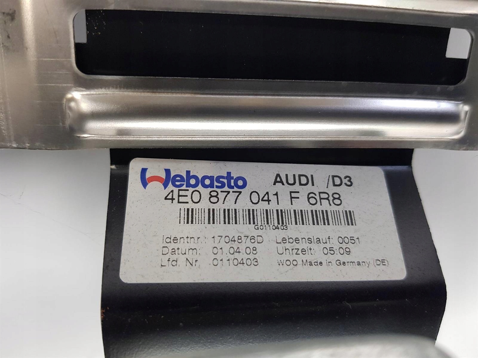 SZYBERDACH 4E0877041 AUDI A8 Part number 4E0877041