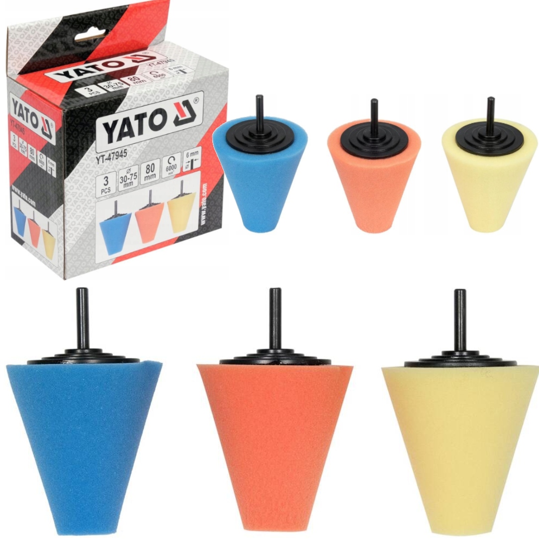 Gąbki Polerskie 30-75MM Do Felg Zestaw 3 Szt.