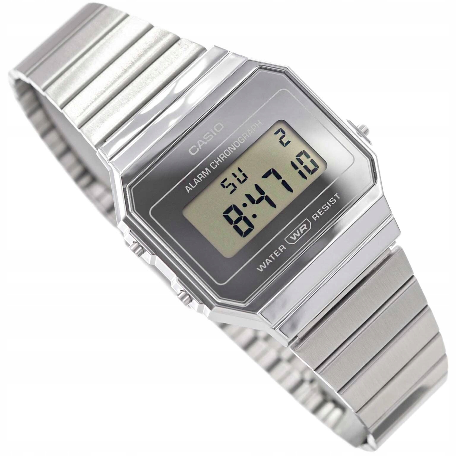 Dámské Hodinky Casio A700WEV-7AEF Stříbrné S Ocelovým Náramkem Datumovka