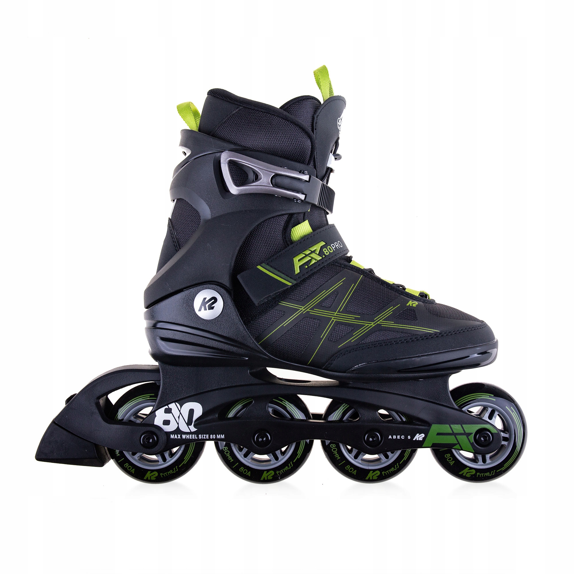 Rolki męskie rekreacyjne roz.38 K2 F.i.t 80 Pro fitnes 80mm czarny+oliwkowy