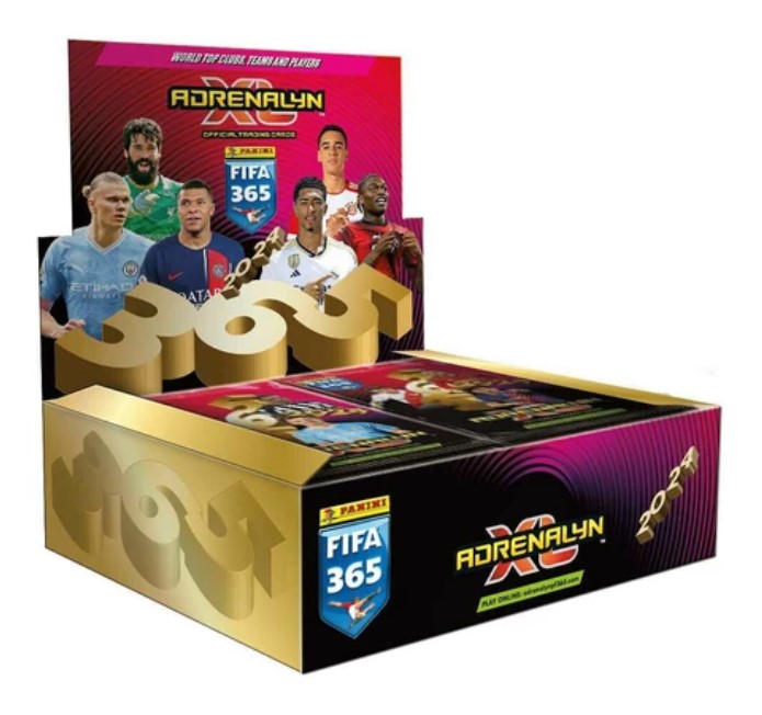 Fifa 365 2024 Panini 100 karet včetně 30 speciálních Velká Plechovka Bonus!