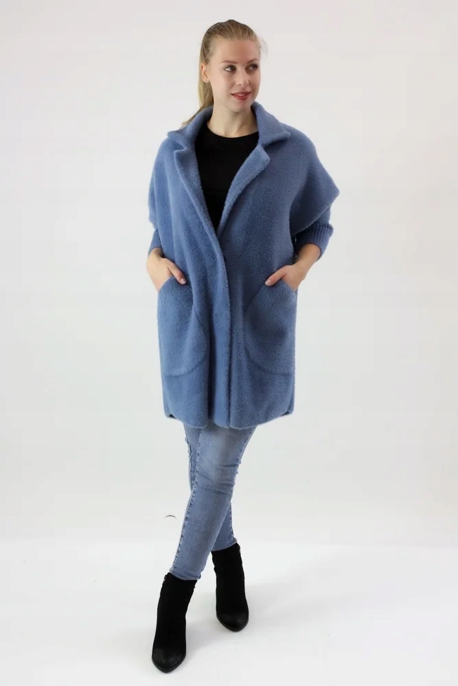 Klasický kabát Alpaka Marcela Standard Jeansový Uni