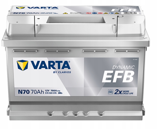 Akumulator Varta 70 Ah 12V 760 A bezobsługowy do start-stop