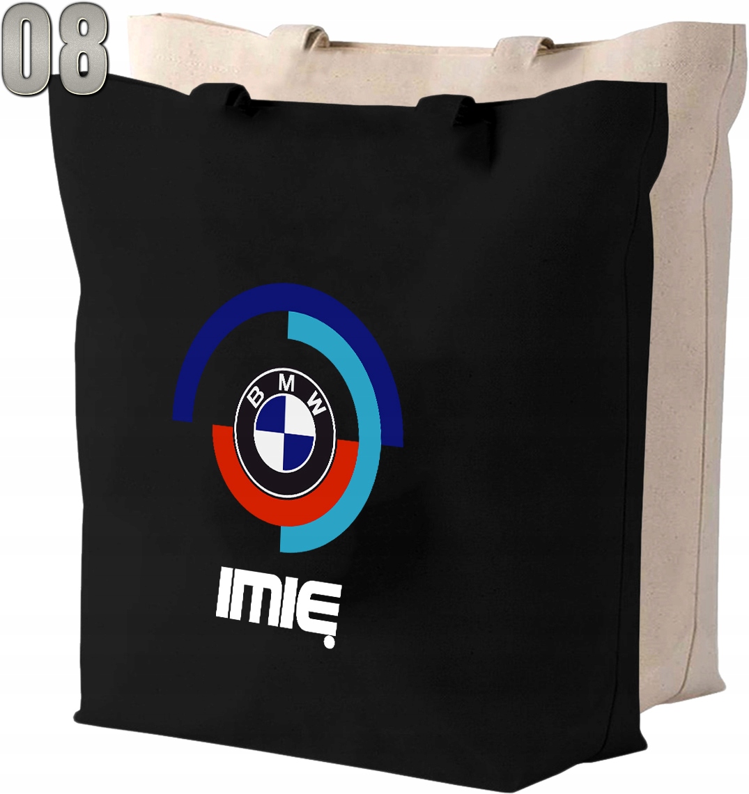Torba bawełniana BMW + IMIĘ Długość paska 70 cm