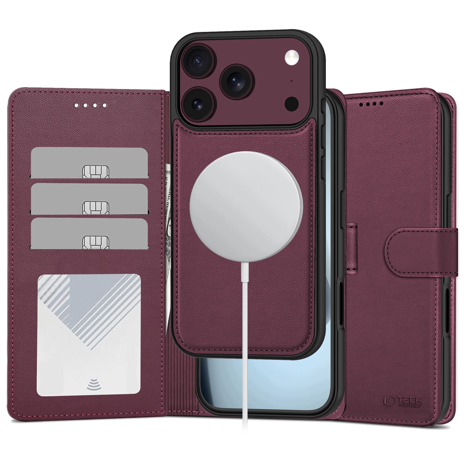 Tech- Protect Wallet MagSafe iPhone 17 Pro 18 Pro Mulberry Tech- Protect