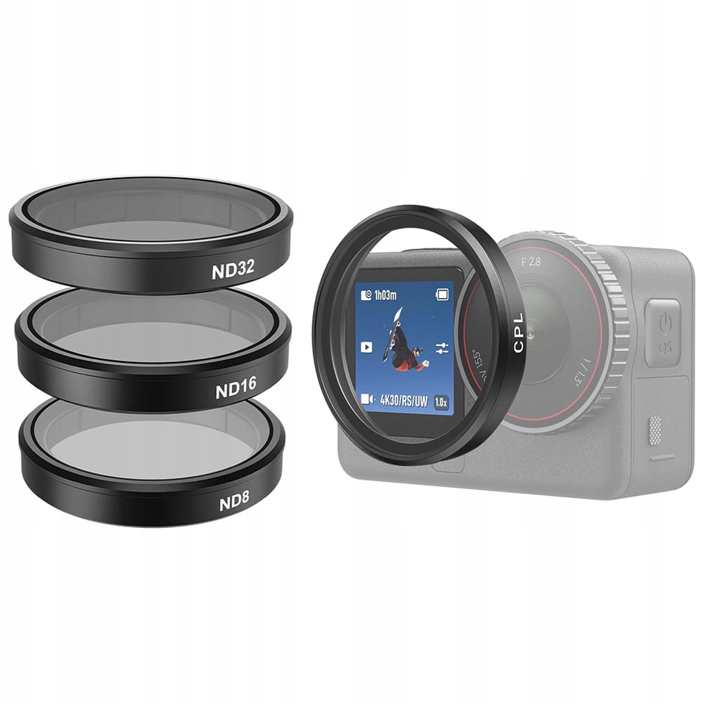 Sada filtrů Cpl ND8 ND16 ND32 pro Dji Osmo Action 6 Telesin