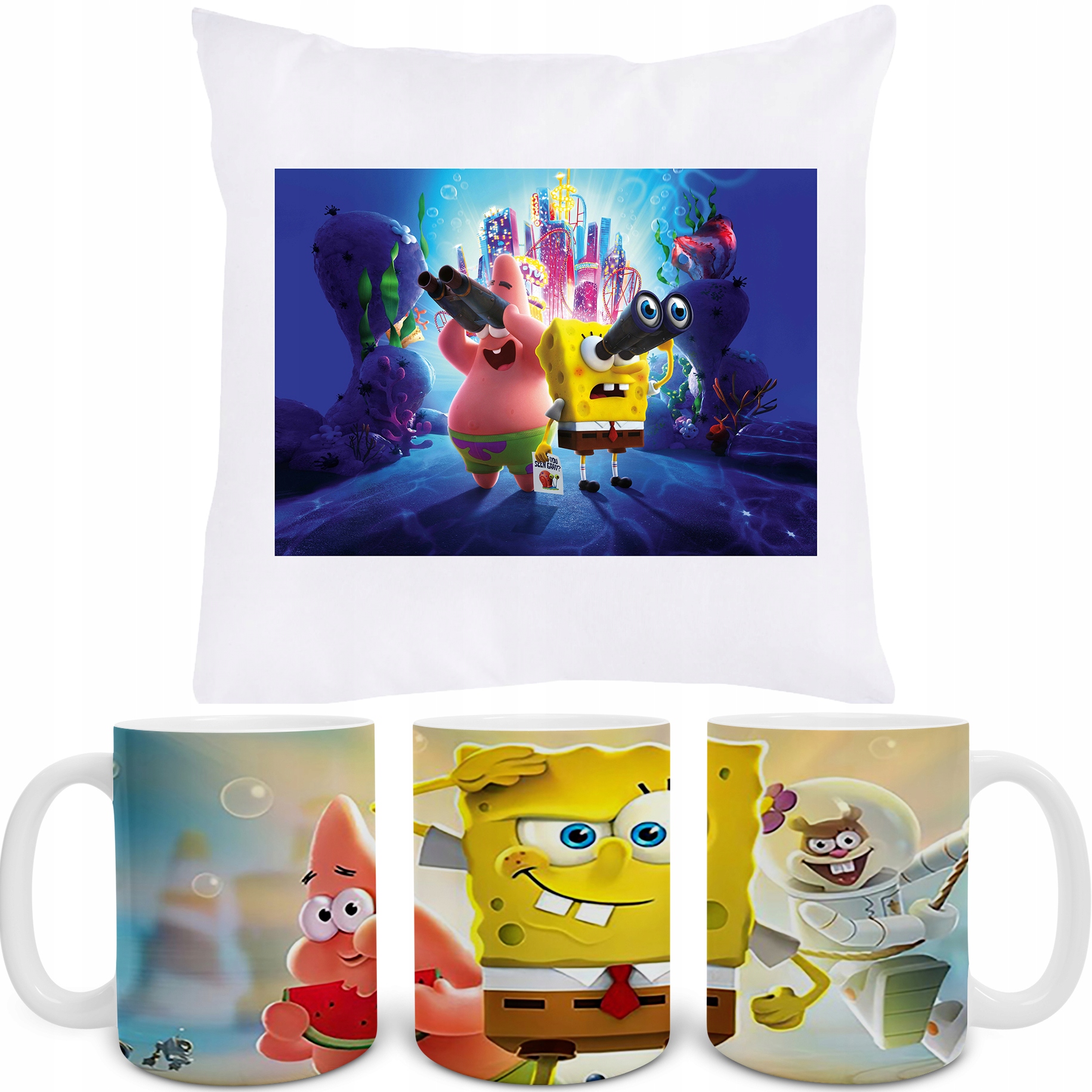 

Zestaw Kubek Poduszka Spongebob Prezent+ Tekst