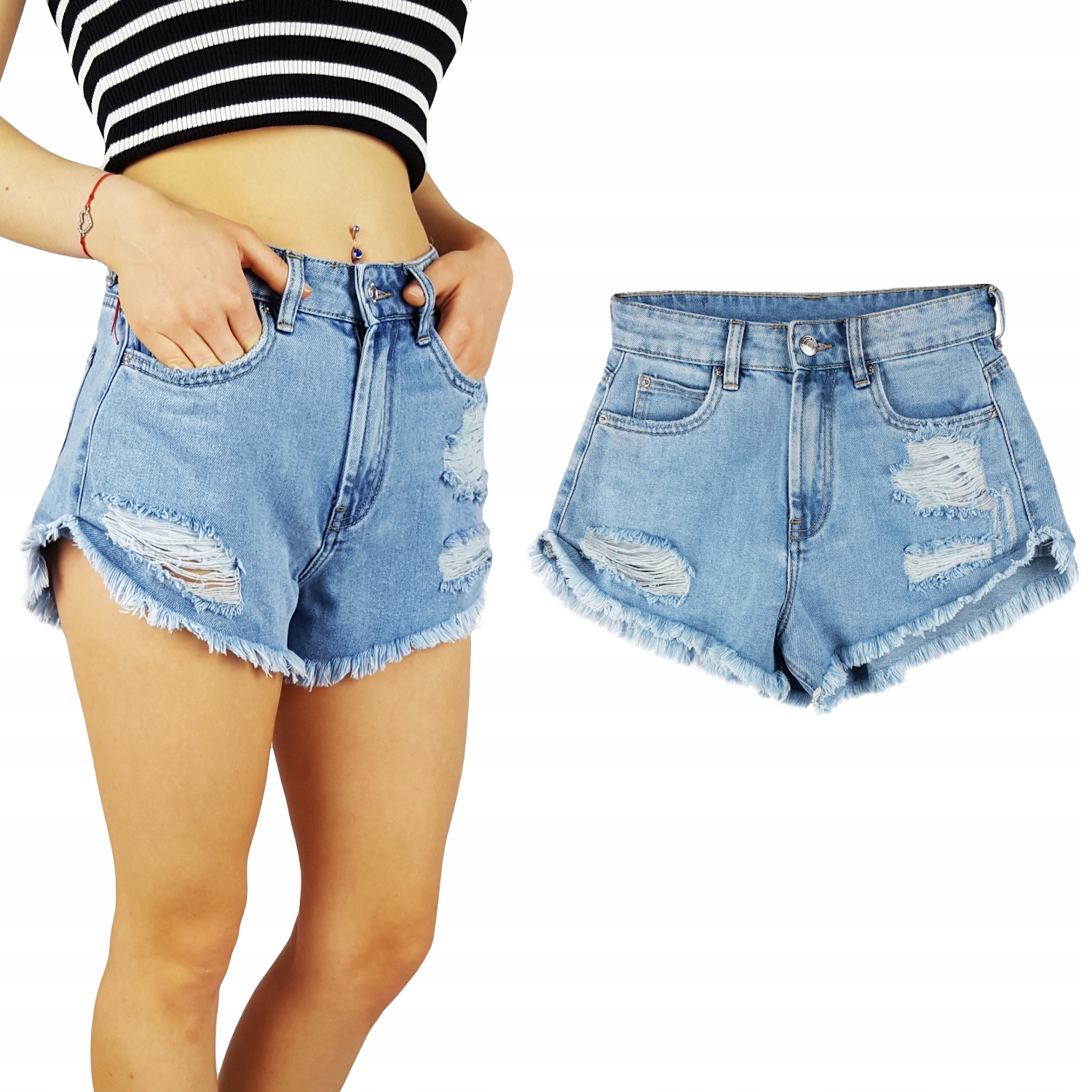 #ZJAWISKOWE - SPODENKI - SZORTY POSZARPANE 2 Marka inna