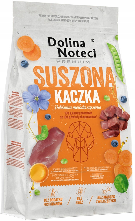 Karma suszona dla psa Dolina Noteci Premium kaczka 9kg