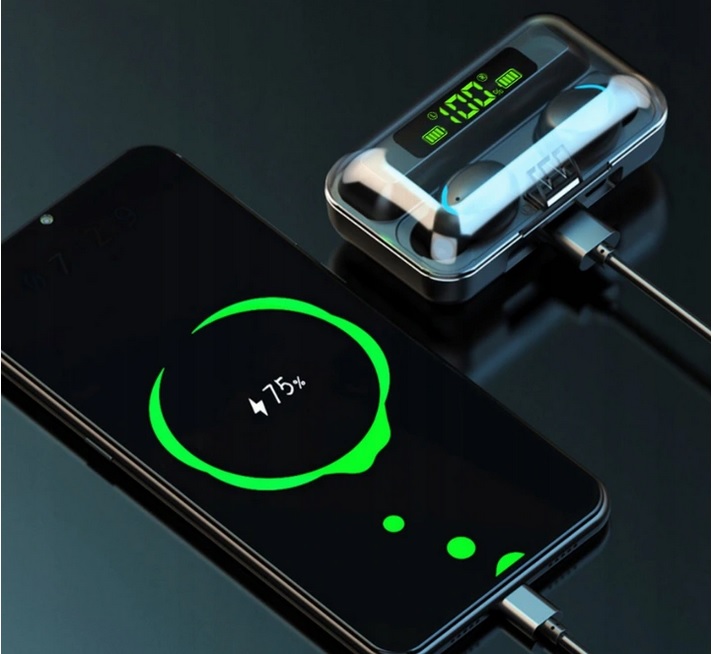 SŁUCHAWKI BEZPRZEWODOWE DOUSZNE DO TRENINGU BLUETOOTH 5.1 + POWERBANK Marka inna