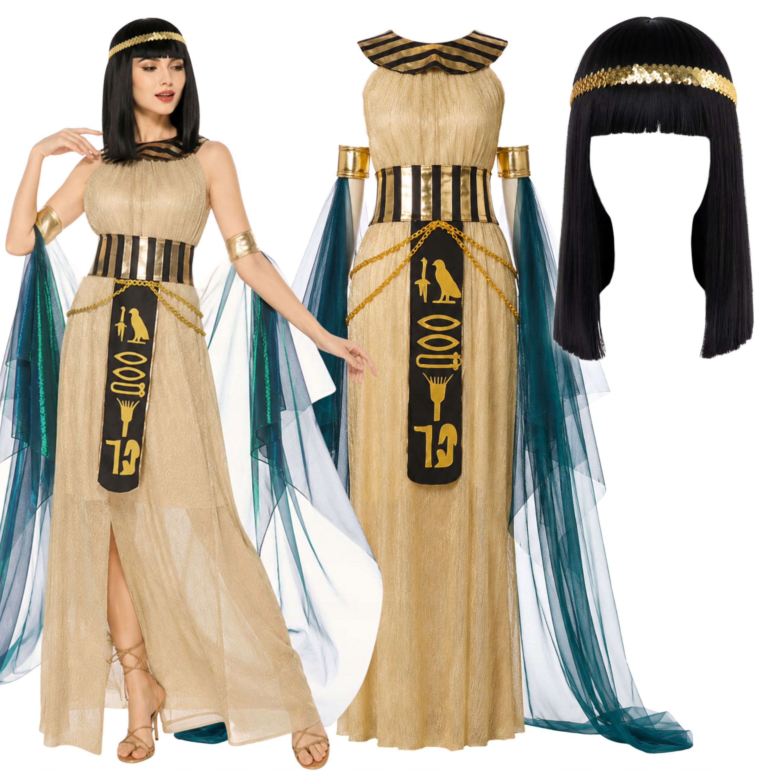 Kostým Kleopatra Převlek Faraonka Egyptská Princezna Paruka Set L XL
